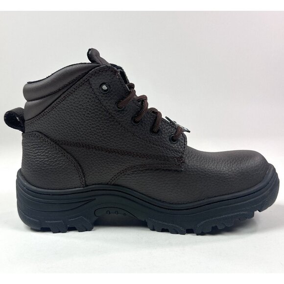 Skechers Work Steel Toe Boot Mens Wide Fit Brown Leather Safety Slip Resistant - Picture 5 of 13